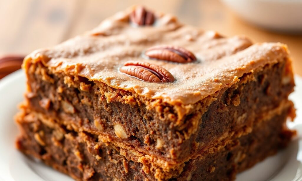 Decadent pecan pie brownies: rich, fudgy, fusion dessert delight.