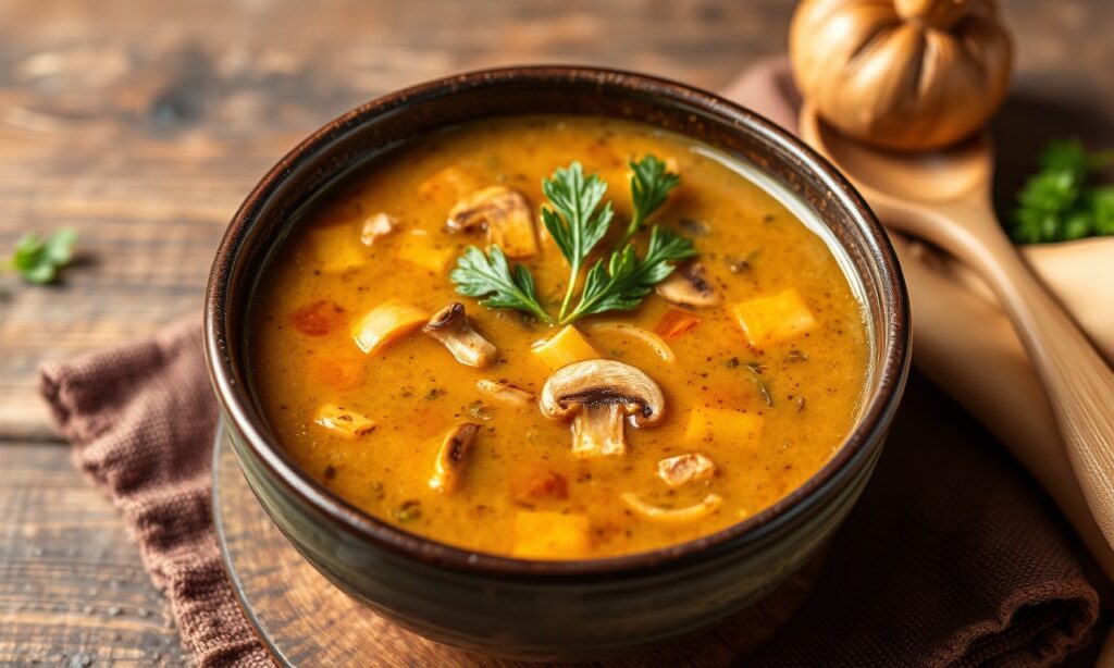 Hearty Hungarian mushroom soup, a comforting delight for any kitchen.