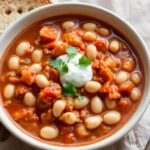 Wholesome white bean chili: a hearty, bold comfort food classic.