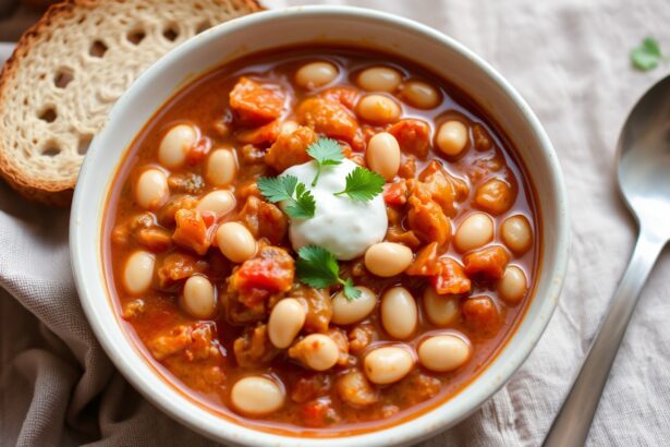 Wholesome white bean chili: a hearty, bold comfort food classic.