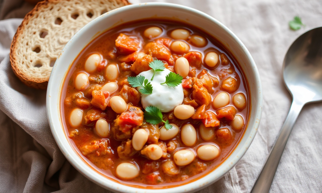 Wholesome white bean chili: a hearty, bold comfort food classic.
