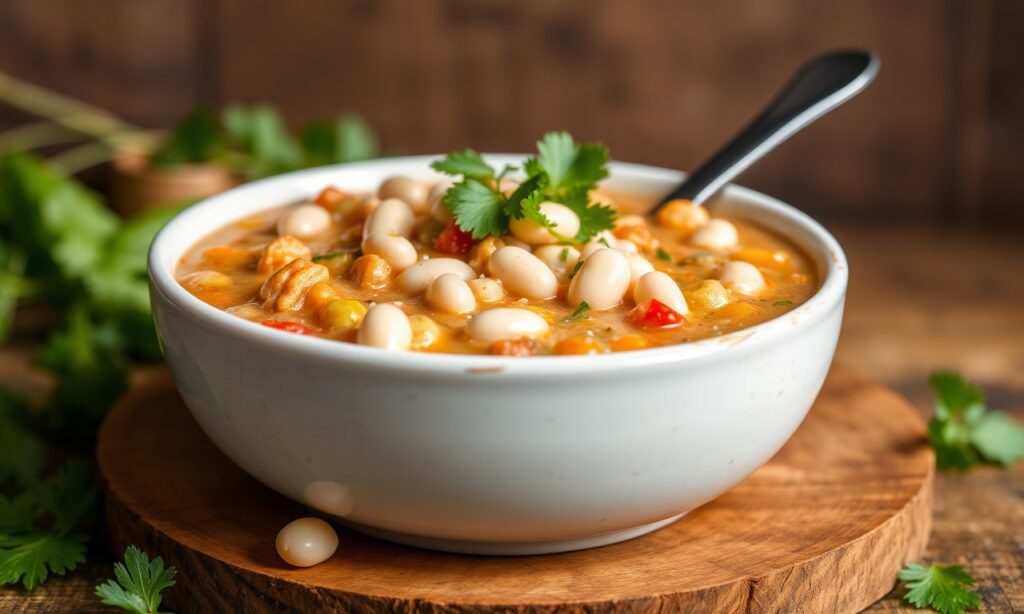 Wholesome white bean chili recipe - simple, hearty, delicious comfort.