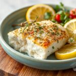 Zesty lemon herb baked cod: a fresh seafood delight recipe.