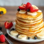Fluffy blender banana pancakes: easy, 3-ingredient recipe.