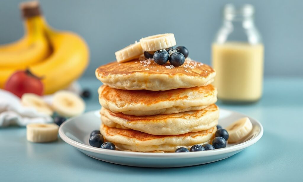 Fluffy blender banana pancakes: soft, sweet, 3-ingredient bliss.