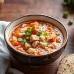 Hearty Mexican chicken rice soup to warm up your soul.