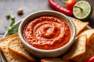 Muhammara Magic: Irresistible sweet, spicy roasted red pepper and walnut dip.