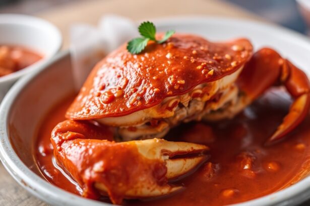 Singapore Chili crab: a spicy seafood delight to savor.