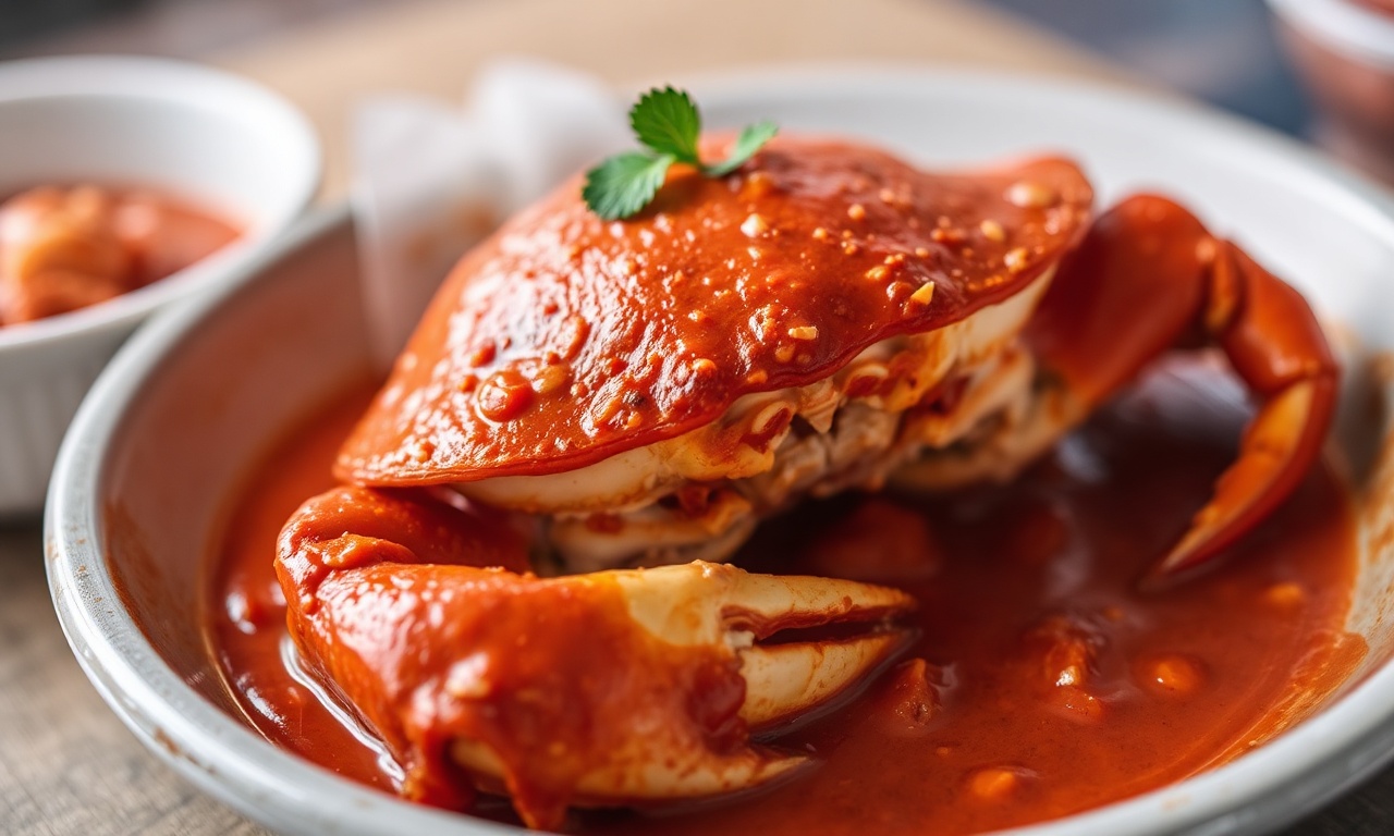 Singapore Chili crab: a spicy seafood delight to savor.