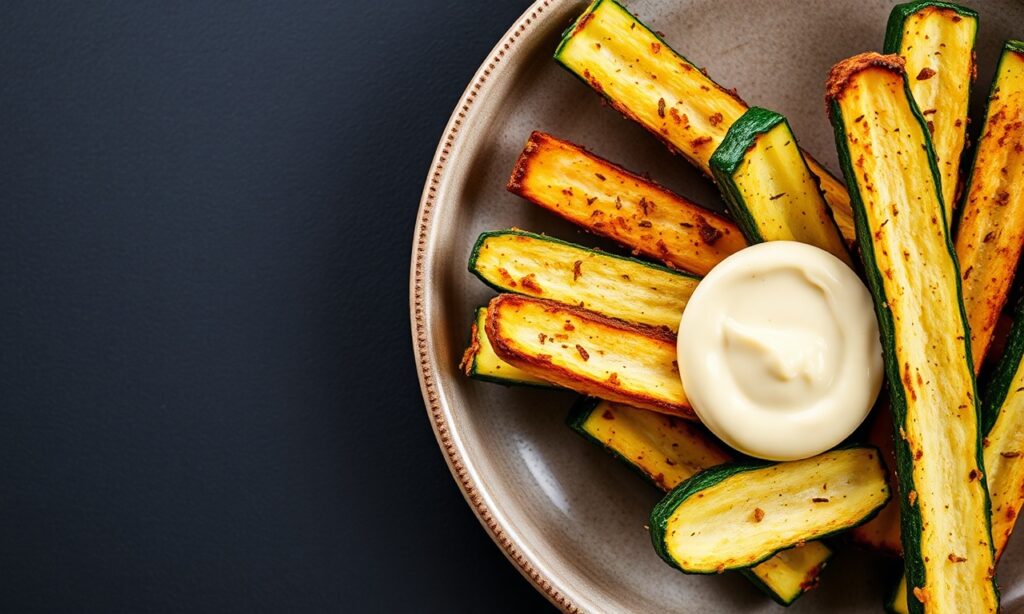 Crispy air fryer zucchini fries: healthy, delicious snack.