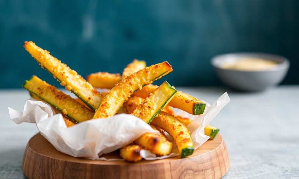 Crispy air fryer zucchini fries: a healthy, delicious snack.