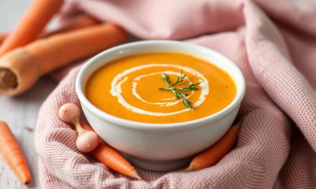 Velvety carrot and turnip soup, a comforting winter classic.