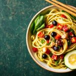Fresh flavor Asian zucchini noodle salad, vibrant and healthy.