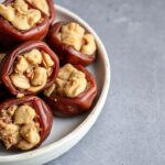 Peanut butter cookie dough date bites: healthy, sweet treat.