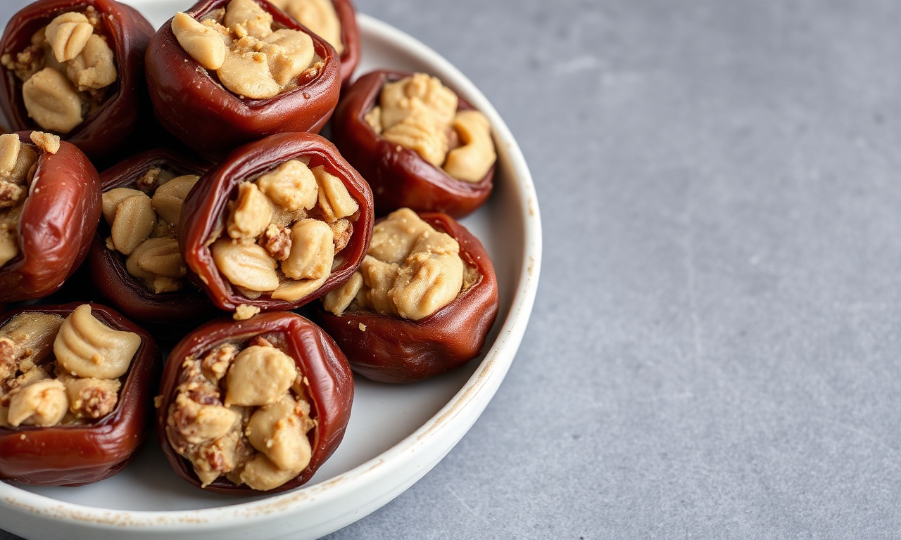 Peanut butter cookie dough date bites: healthy, sweet treat.