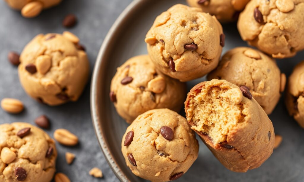 Peanut Butter cookie dough date bites: healthy, sweet, delicious.