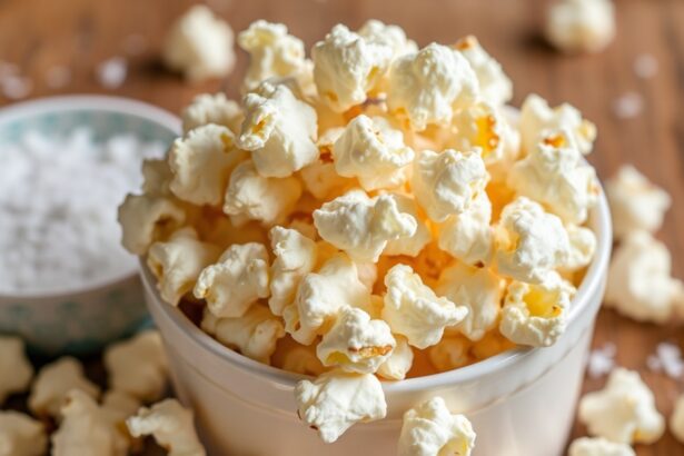 Crunchy sea salt popcorn: ultimate savory snack.