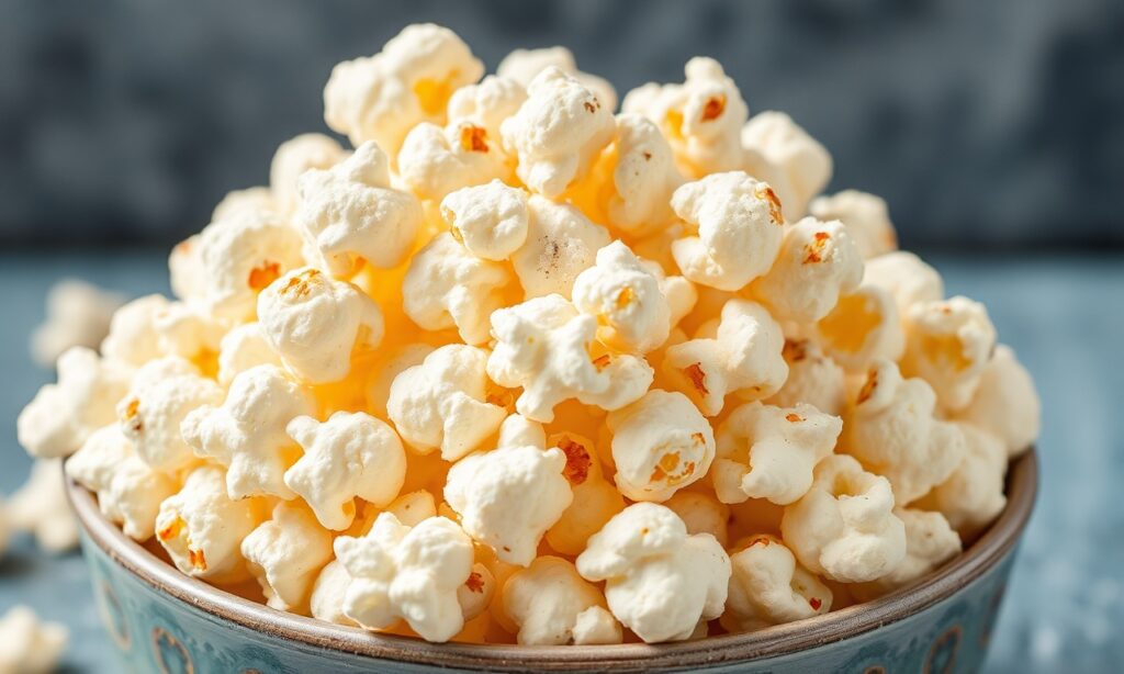 Sea salt popcorn: the ultimate savory snack with a crunchy twist.