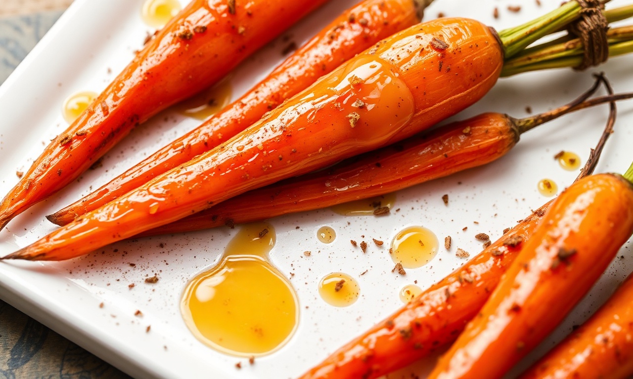 Honey cumin glazed carrots with sweet heat magic.