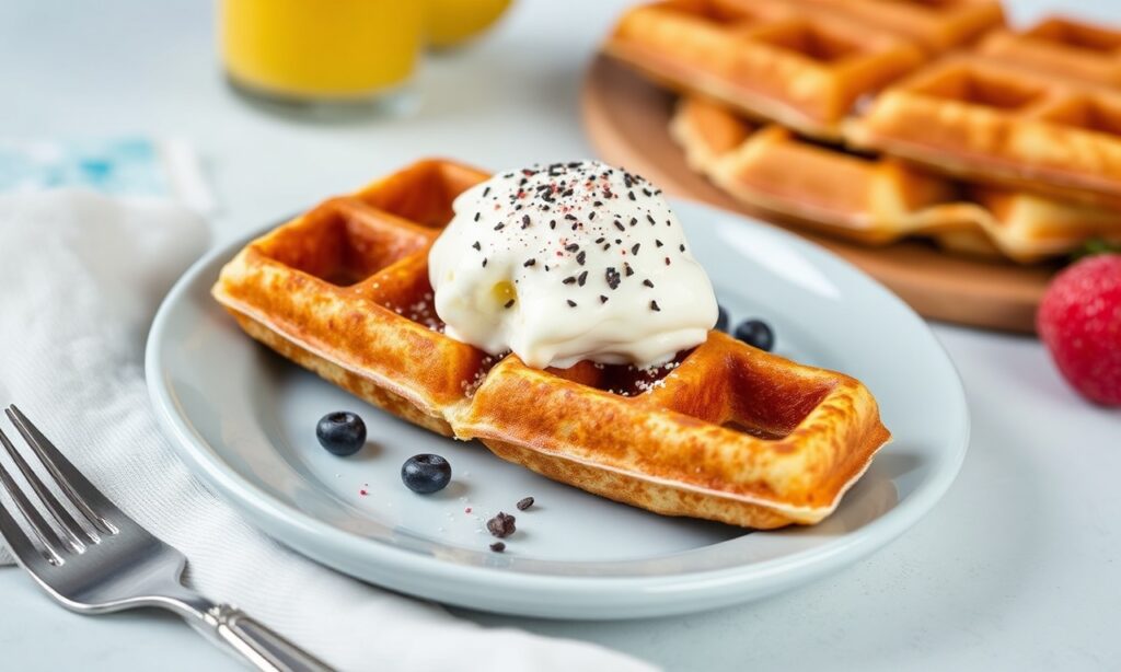 Crispy Keto waffles: low-carb breakfast delight recipe.