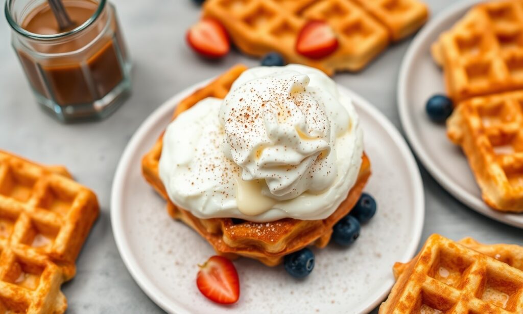 Crispy Keto waffles: low-carb breakfast delight recipe.