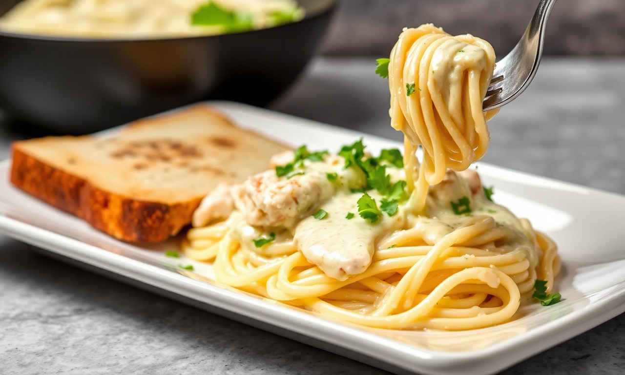 Irresistible skinny chicken alfredo: creamy, healthy, lower-calorie comfort dish.