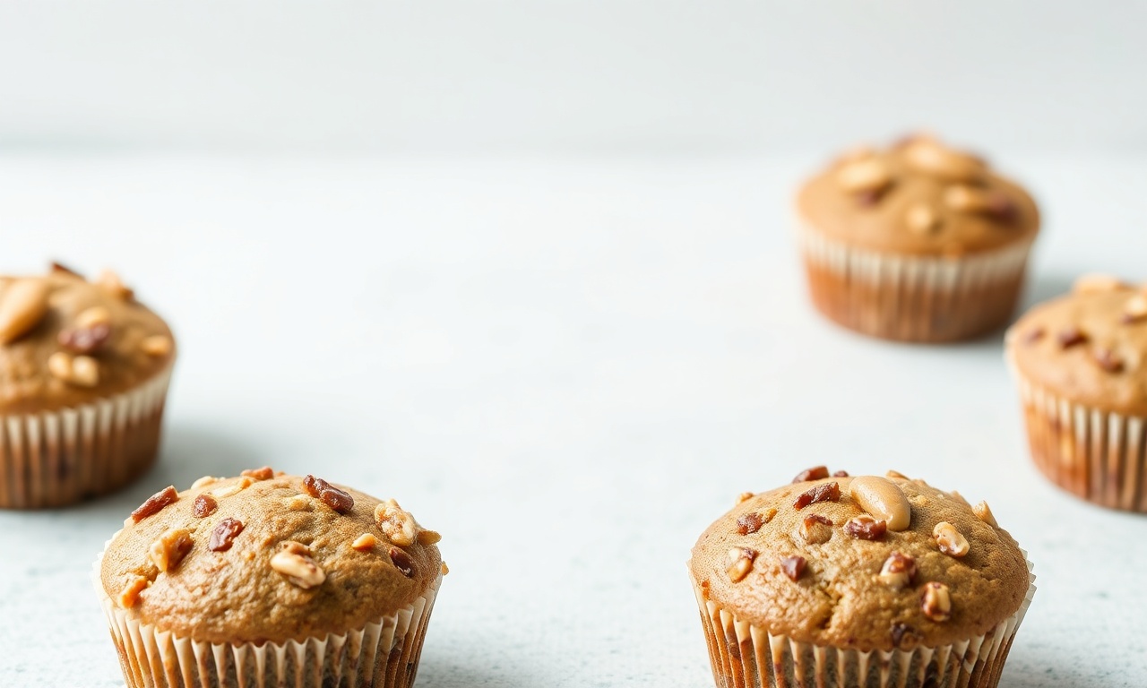 Delicious banana nut muffins, sweet and crunchy perfection.
