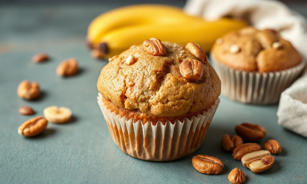 Delicious Banana Nut muffins: sweet, crunchy, and perfect.