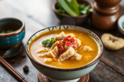 Authentic Soto Ayam: Indonesian chicken soup, a classic taste.