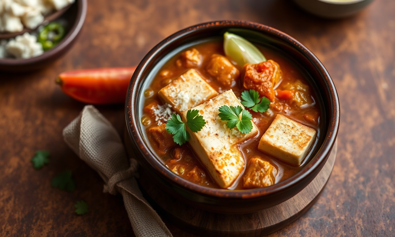Puerto Rican tofu guisado vegan stew, flavorful and delicious.