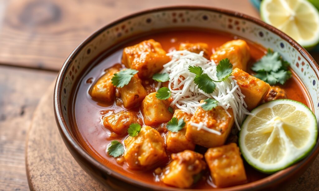 Flavorful Puerto Rican tofu guisado vegan stew.