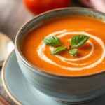 Velvety creamy tomato soup, a comforting bowl.