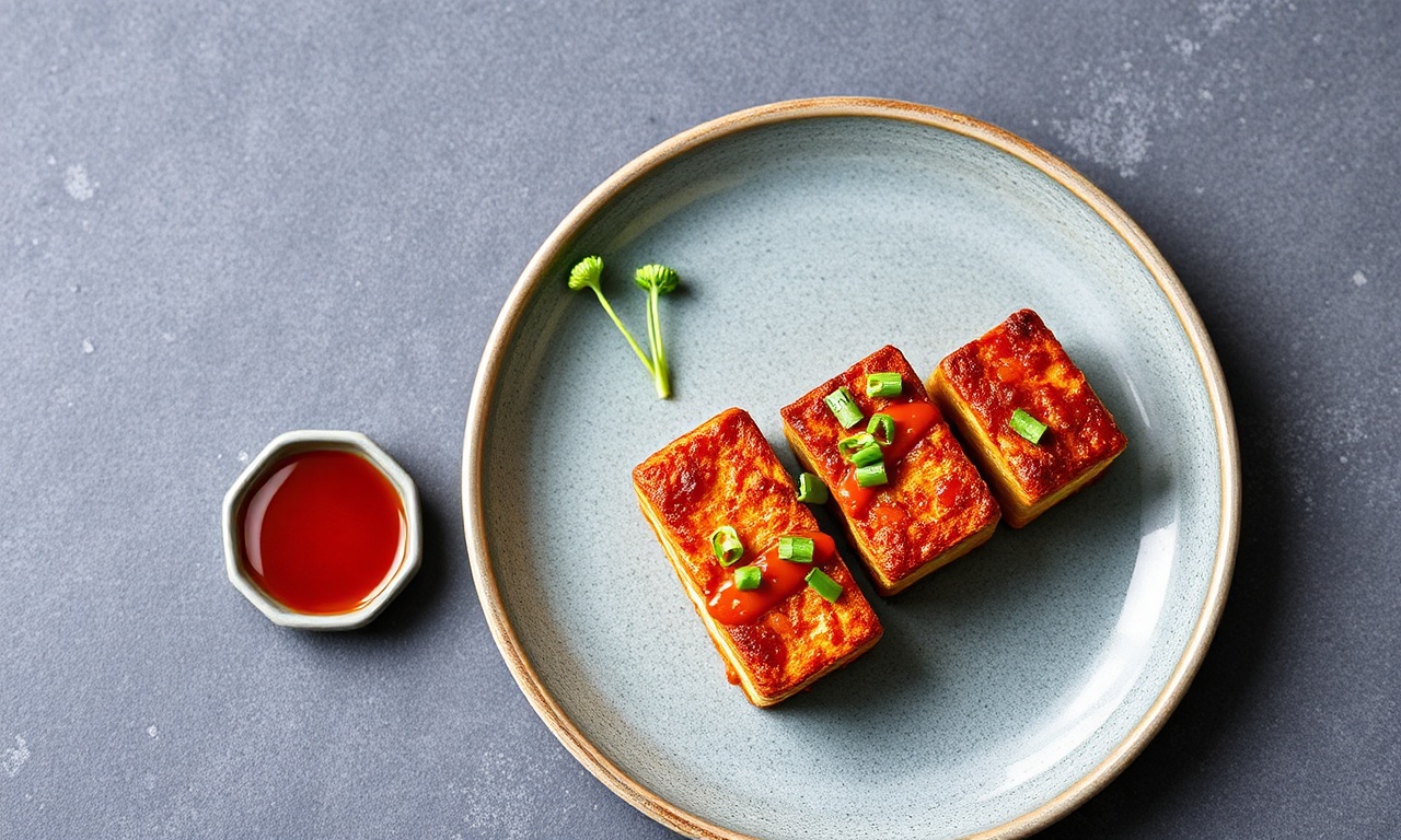 Crispy gochujang tofu: Spicy, delicious vegan delight.