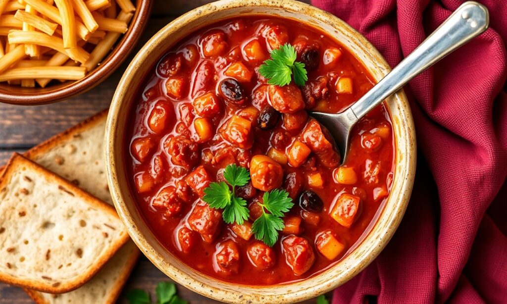 Hearty vegan chili: ultimate plant-based comfort food recipe.