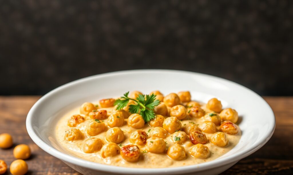 Creamy coconut curry chickpeas, a flavorful vegetarian delight.