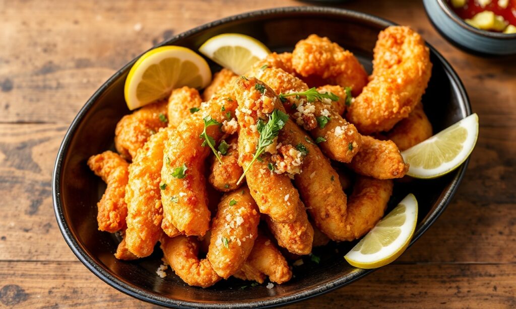 Crispy Jalea: Peruvian fried seafood feast, vibrant and delicious.