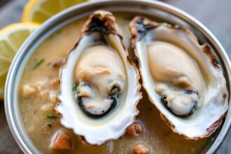 Luxurious oyster stew secrets revealed in savory tradition.