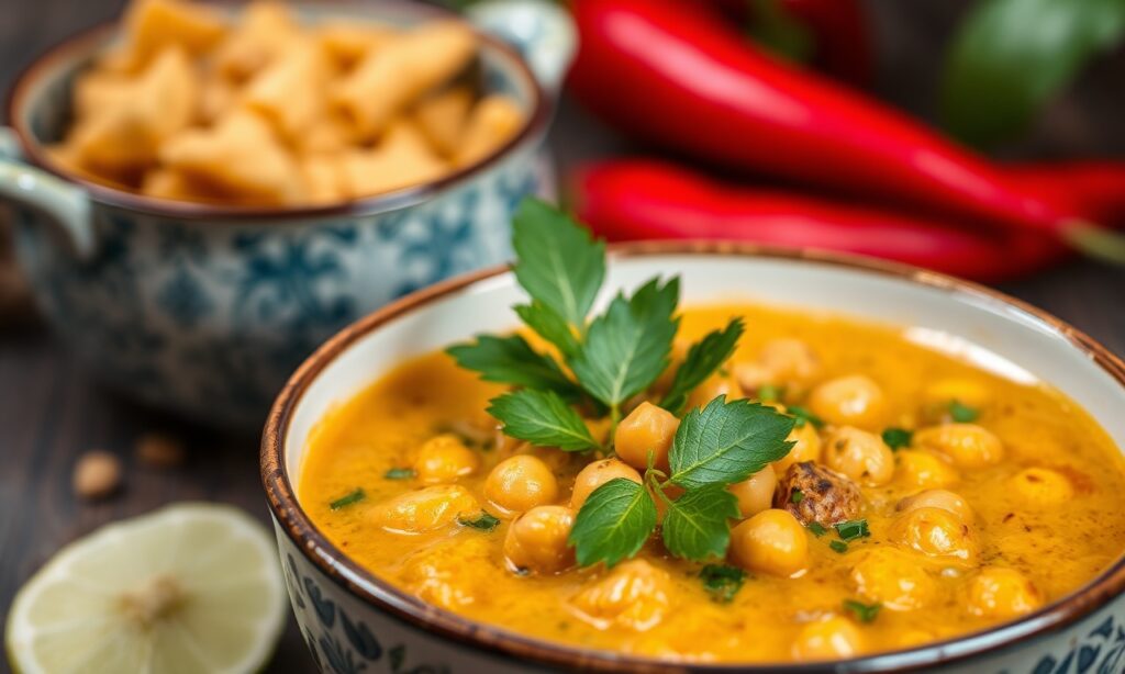 Tropical Twist: Creamy Brazilian coconut curry with chickpeas.