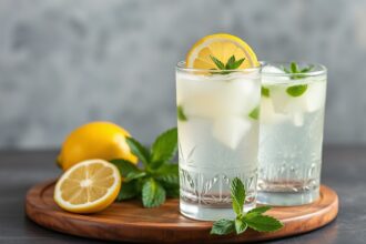 Refreshing Lebanese mint lemonade, a bright and uplifting drink.