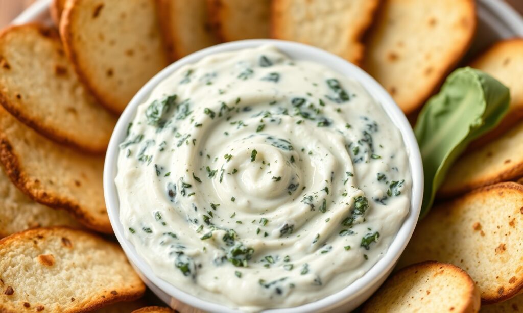 Creamy dairy-free spinach artichoke dip recipe, healthy and delicious.