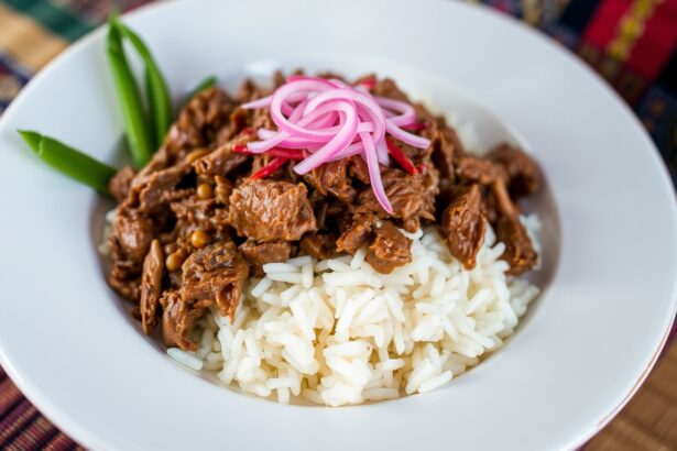 Majadito Magic: Delicious Bolivian beef and rice delight.