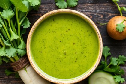 Hearty turnip green soup, a garden-fresh nutritious delight.