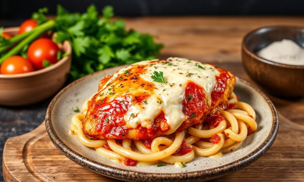 Wholesome chicken parmesan: a nutritious, healthy twist on classic.