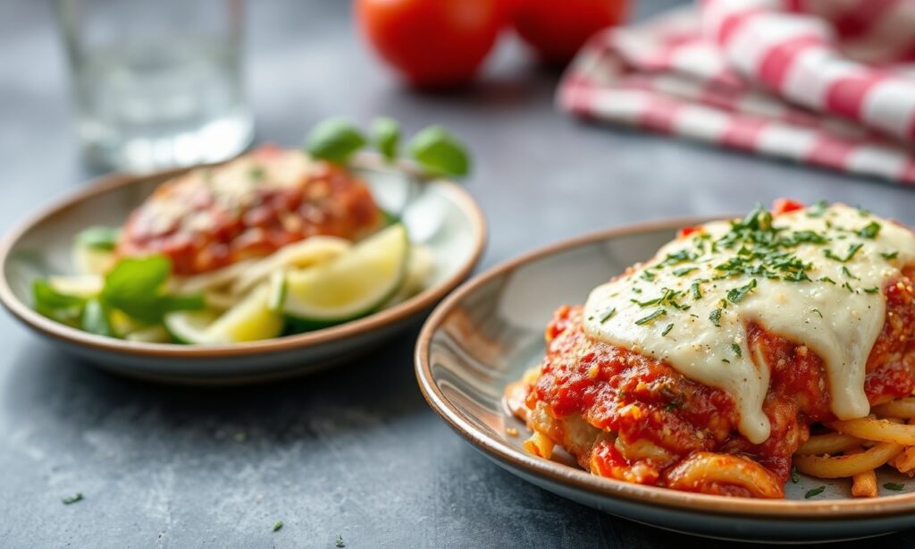 Wholesome chicken parmesan, a delicious and nutritious twist on a classic.