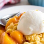 Delicious peach cobbler, a sweet Southern tradition.