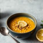 Zesty lemon lentil soup: bright, flavorful, and healthy bowl.