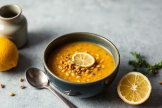 Zesty lemon lentil soup: bright, flavorful, and healthy bowl.