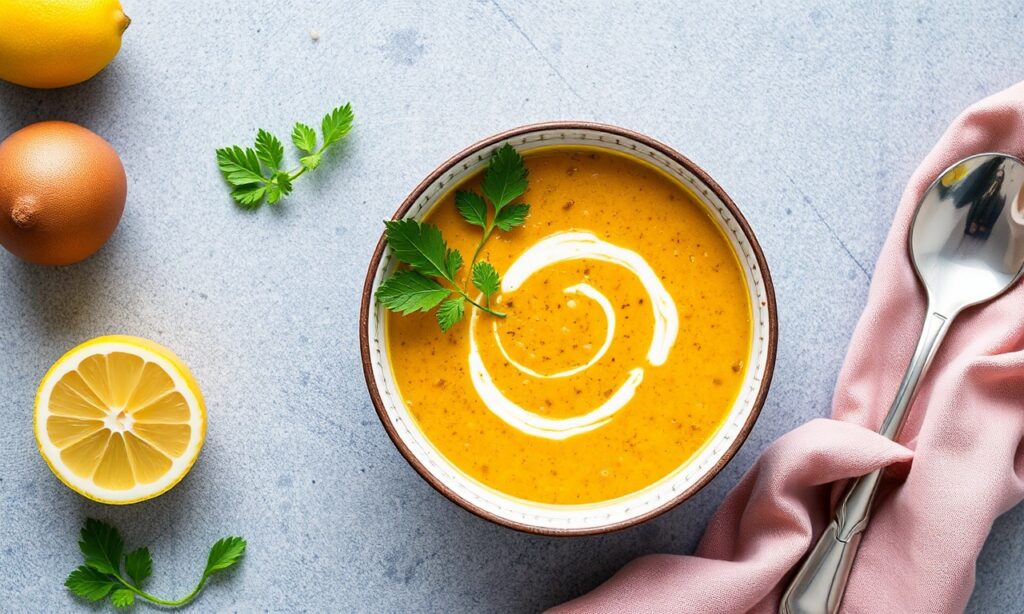 Zesty lemon lentil soup: bright, simple, delicious bowl.