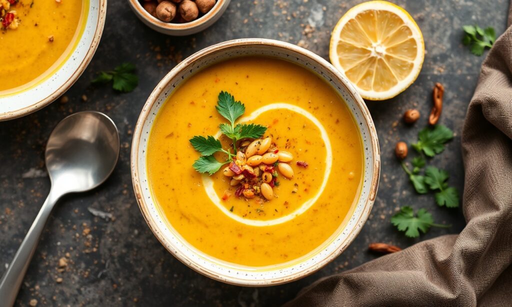 Zesty lemon lentil soup: bright, comforting, flavorful bowl.