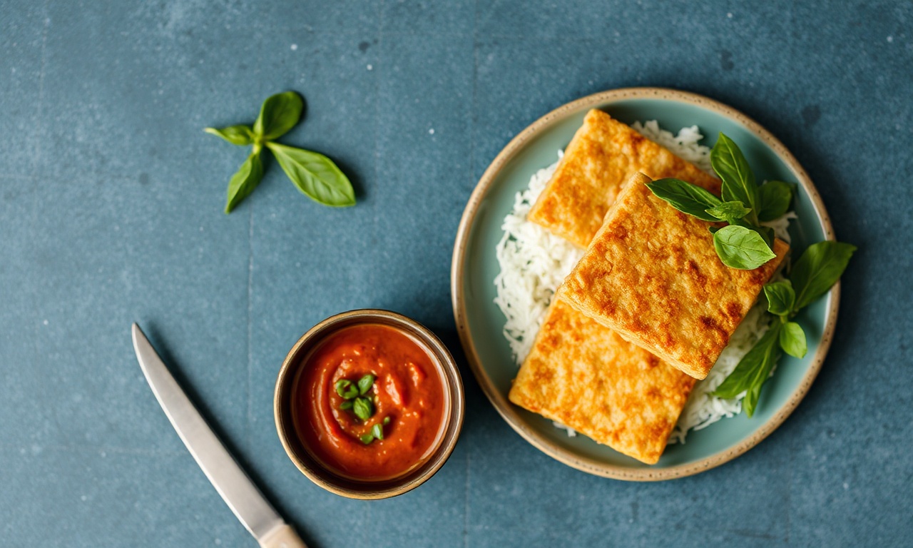 Crispy fried tempeh with vibrant Sambal Matah, a Balinese delight.